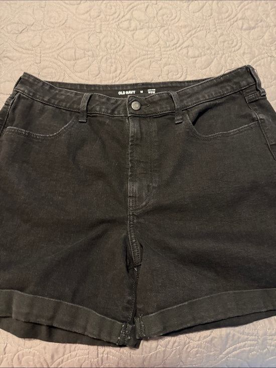Old Navy Pants - Old Navy Black Cuffed Denim Shorts